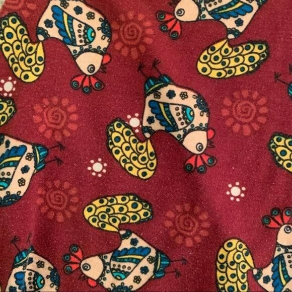 LuLaRoe Country Chicken Print Half Sleeve Dress Size 4 - Picture 2 of 7